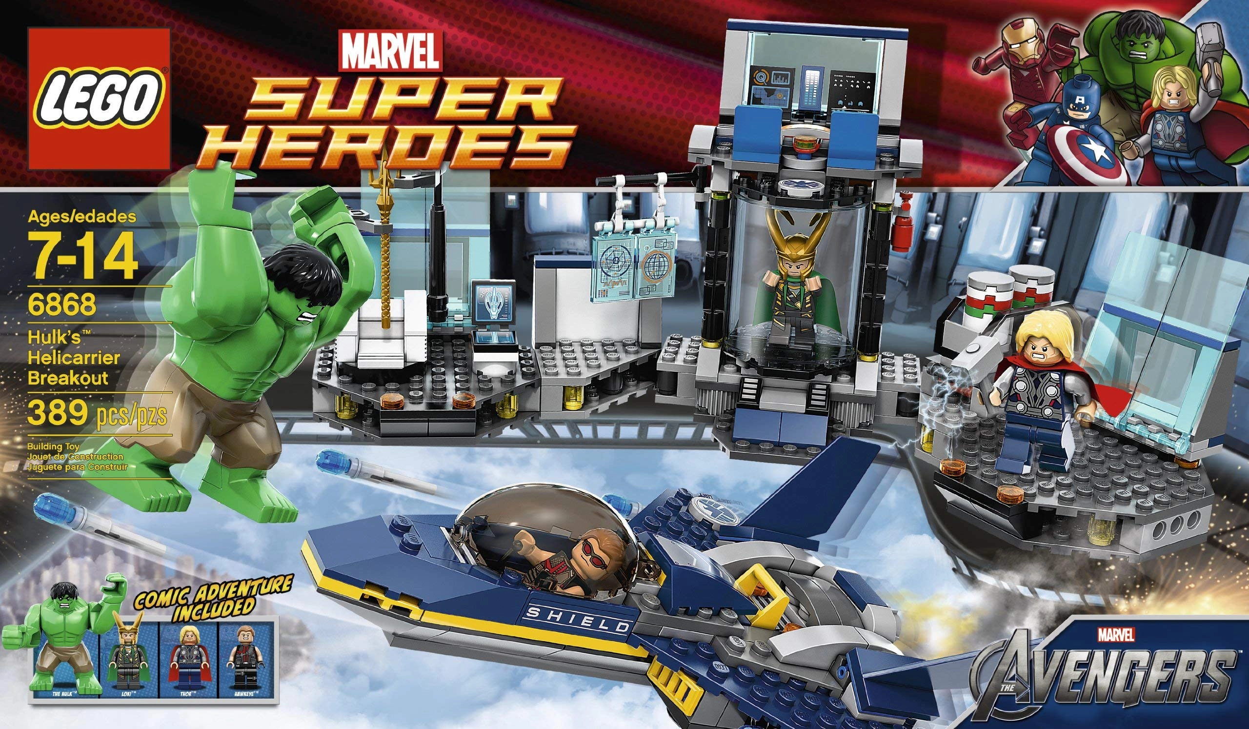 LEGO Marvel Super Heroes The Avengers Hulk's Helicarrier Breakout (6868)