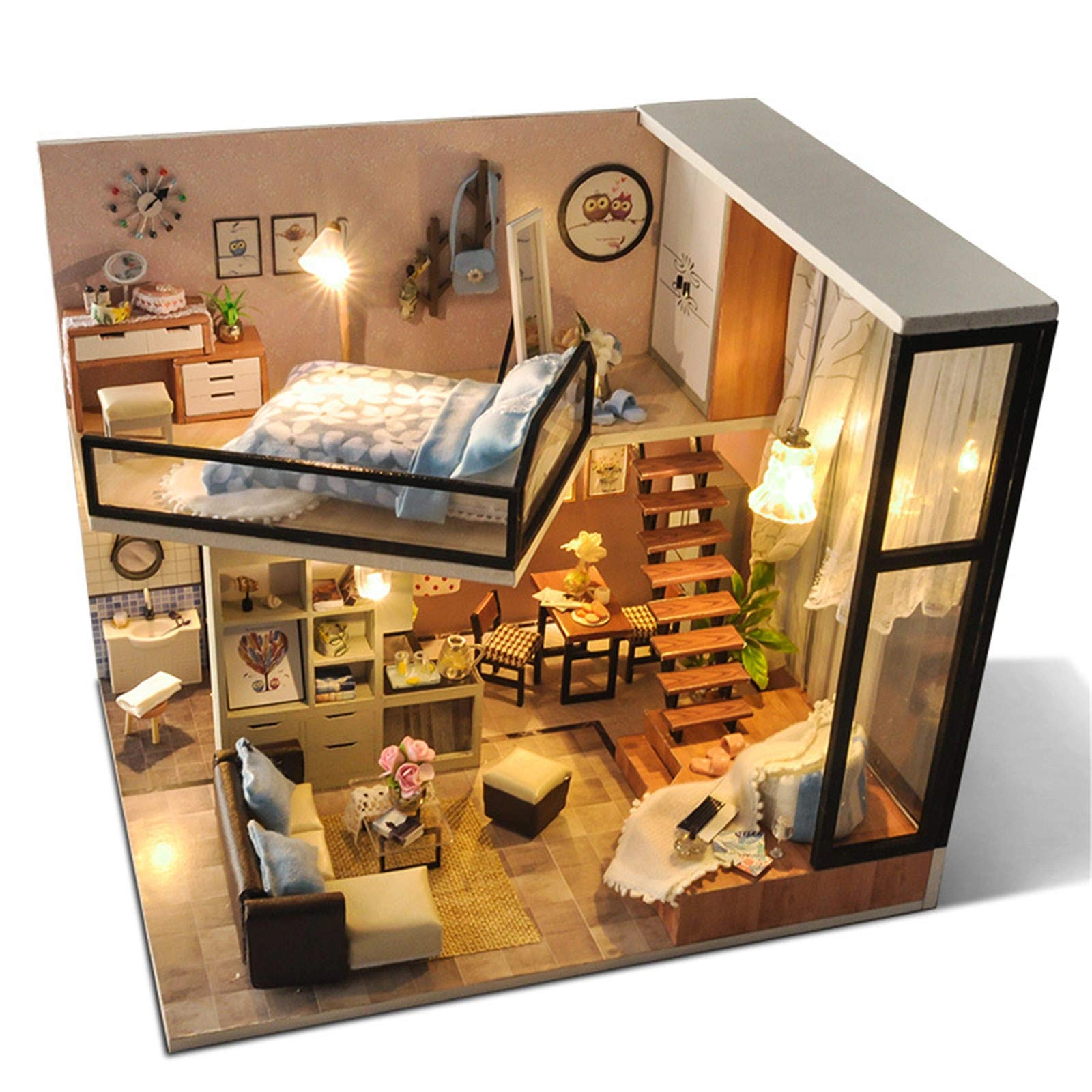 SXPC Mini Wooden Doll House