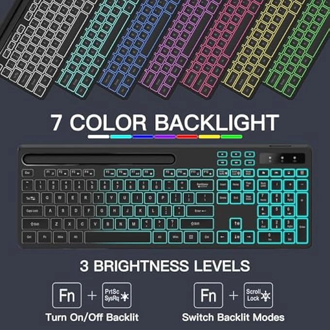 7-COLOR BACKLIT KEYBOARD - Wireless