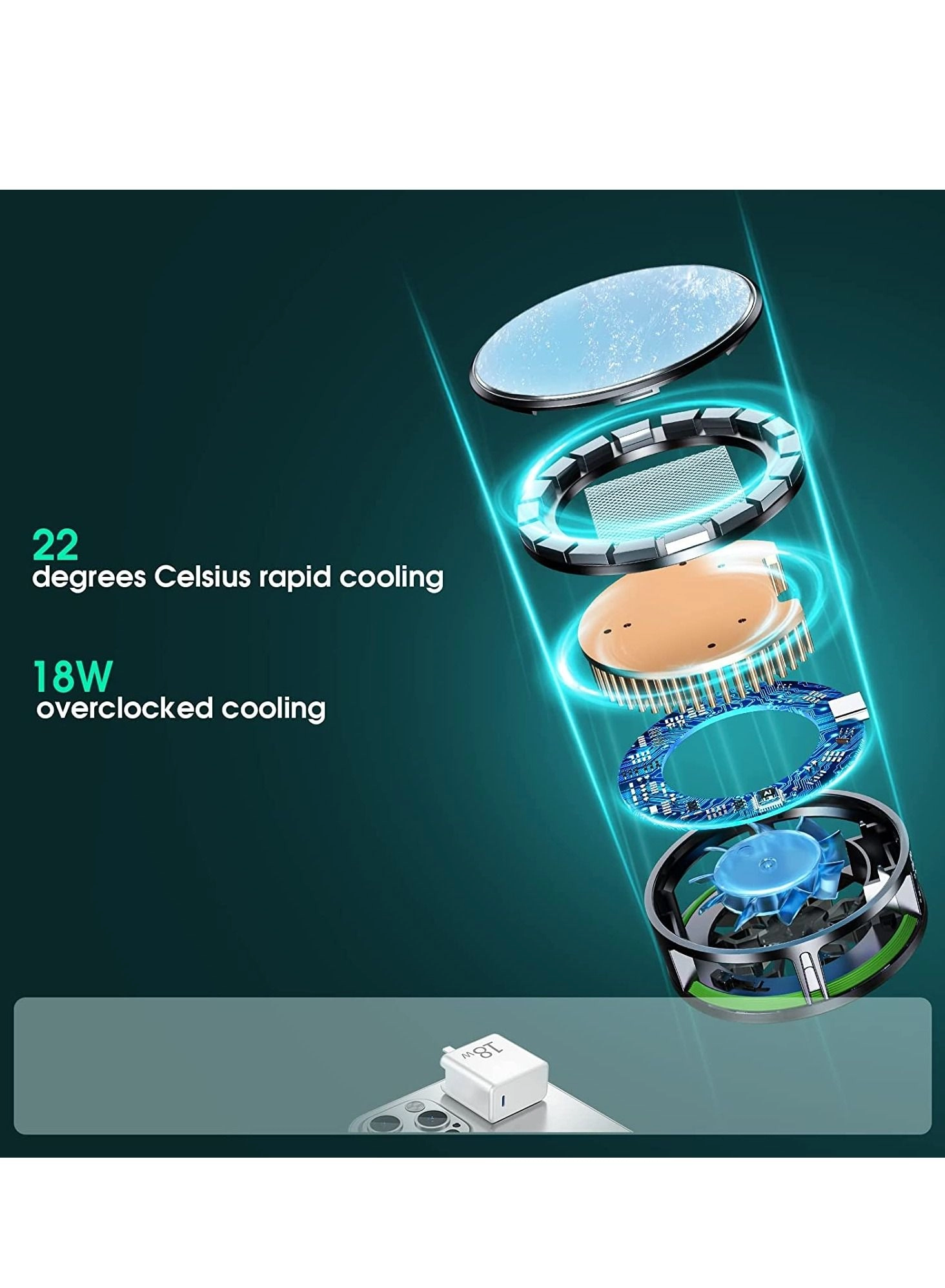 Mobile Phone Cooler - Magnetic 15W Semiconductor