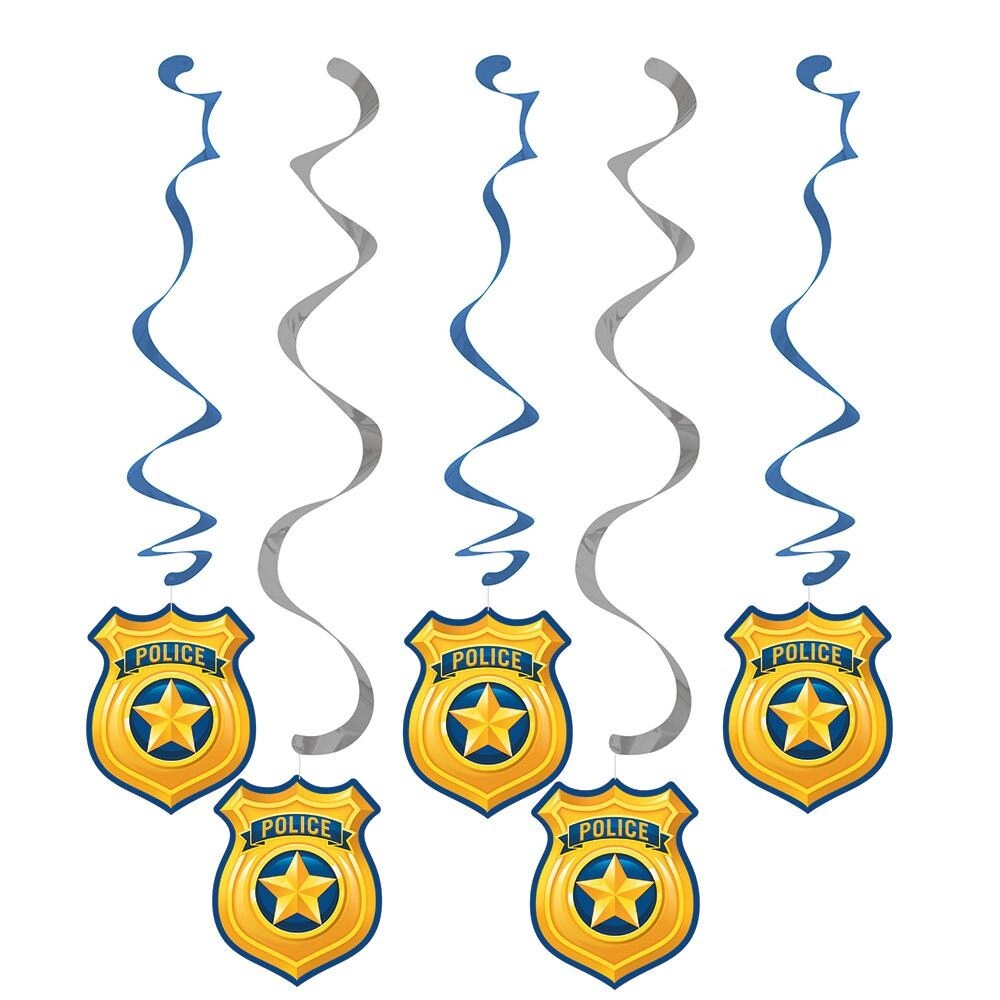CREATIVE CONVERTING Police Party Asst Dizzy Danglers - 5pcs