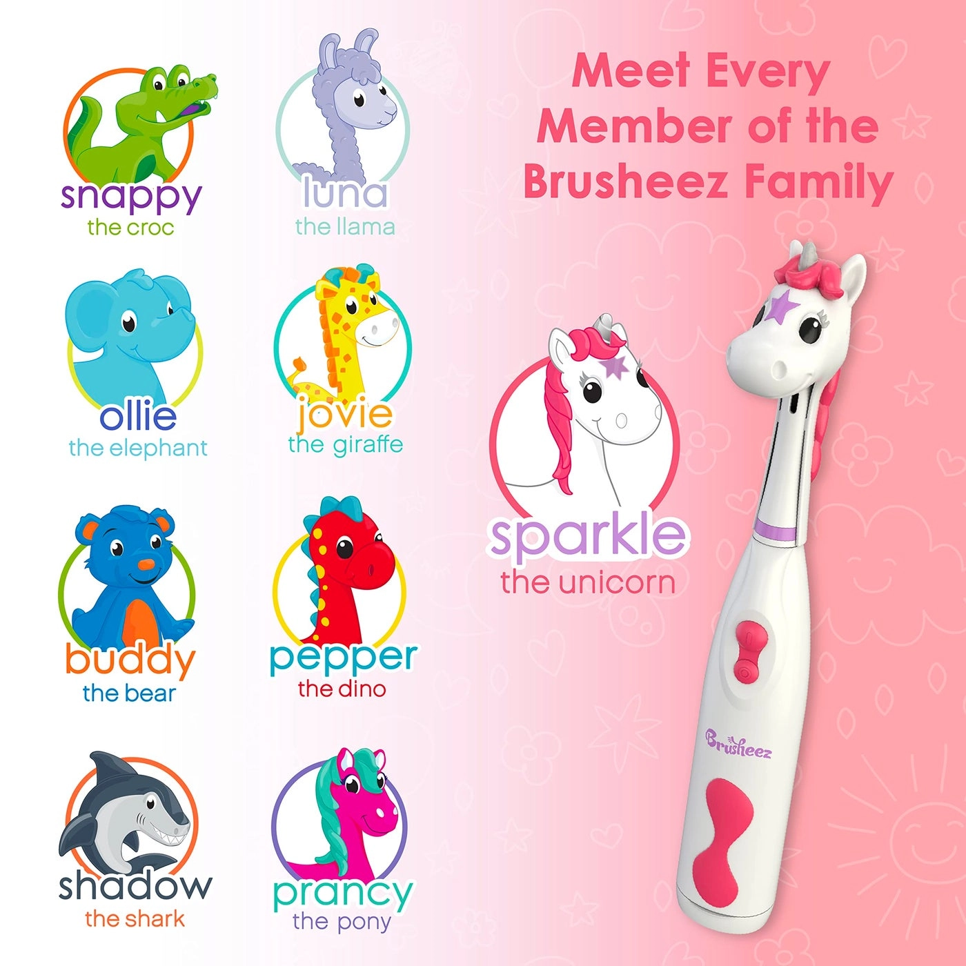 Kids’ Electric Toothbrush Set - Ages 3+ 2 Brush Heads 2-Minute Timer