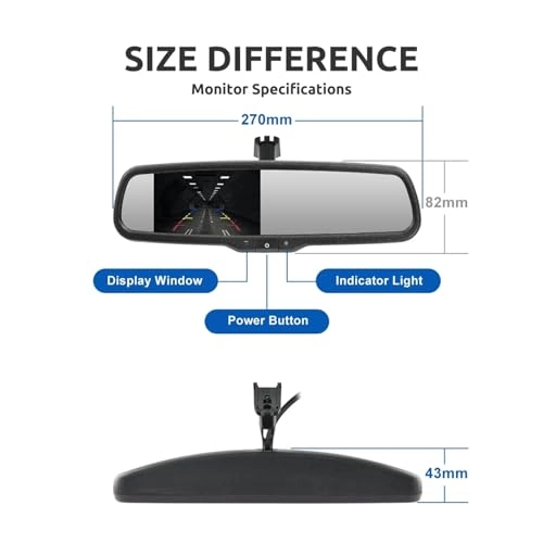 Rear View Camera - 4.3 Inch LCD Mirror Monitor