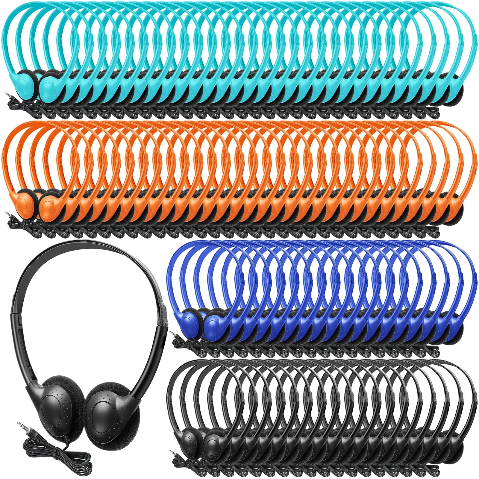 100 Pack School Headphones - Wired Headphone