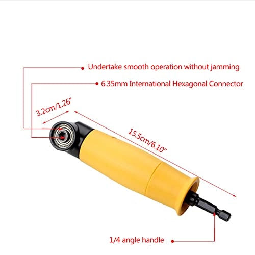90 Degree Right Angle Electric Drill Angle - 155x32mm Yellow
