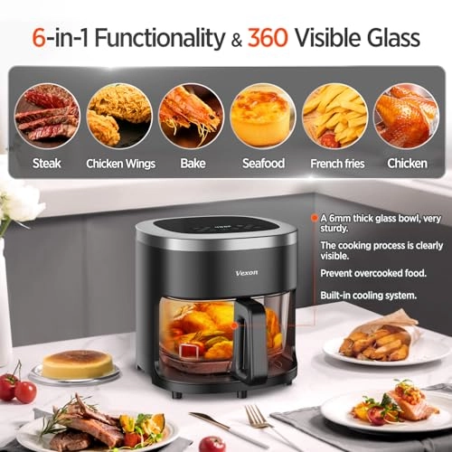 6-in-1 Glass Air Fryer KQZG-1