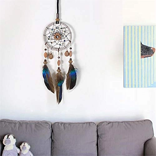 Dreamcatcher - Siderosphere, feathers, lines, wood beads.
