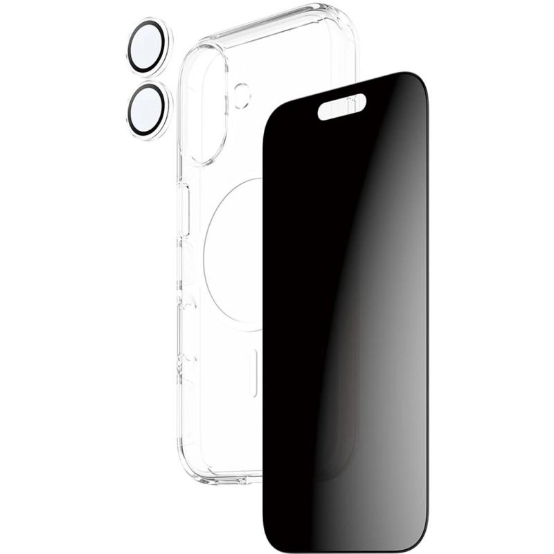 Hard MagSafe Case + Privacy Screen Protector + Hoops Camera Lens Protector for iPhone 17