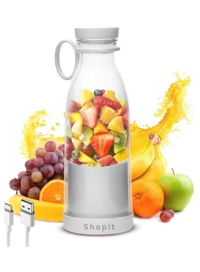 Shopit Portable Juicer - 6-Blade 3D Stainless Steel Blades, Food-Grade ABS & PP, USB Rechargeable