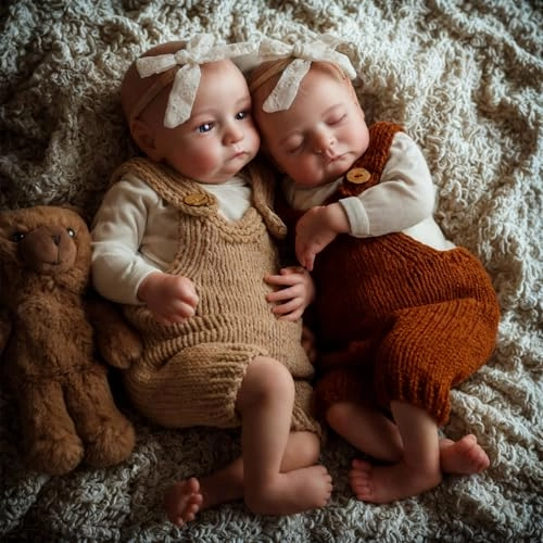 Reborn Baby Doll - 20 Inch Soft Cloth Body Twin Boys Bundle