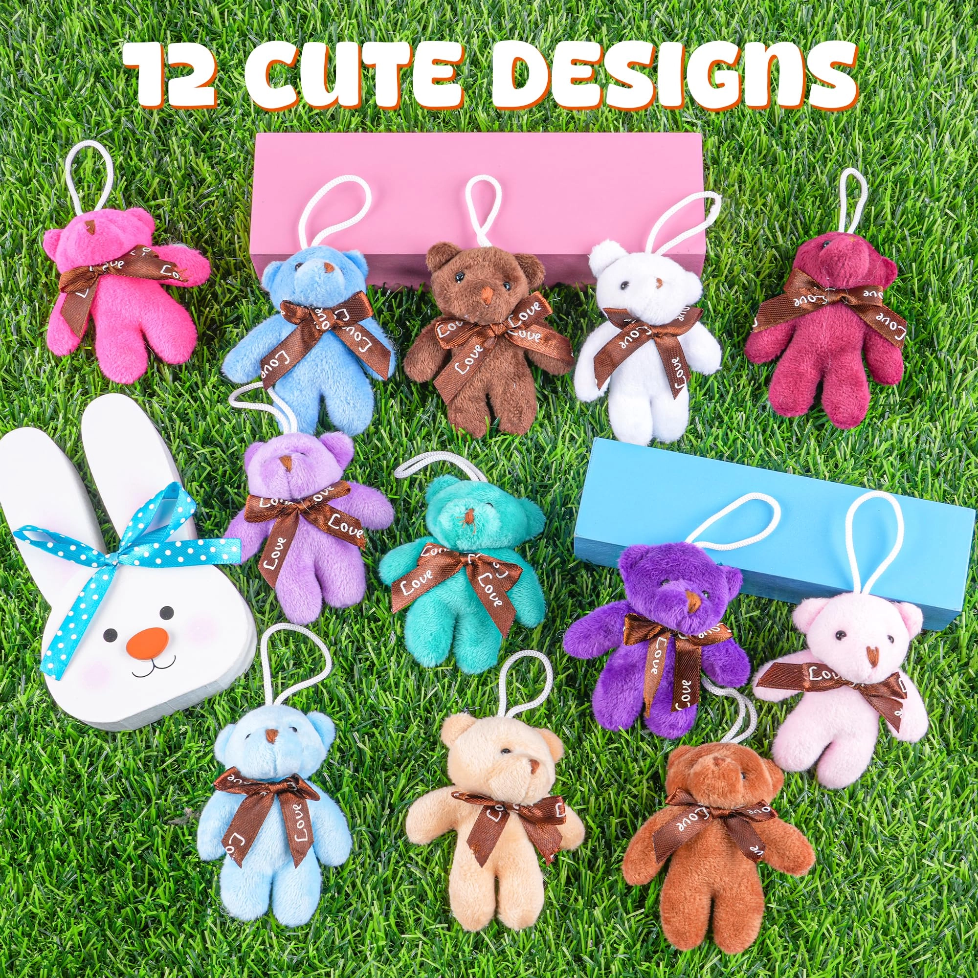 Mini Stuffed Animals - 12 Packs 2-3 inches Multicolor