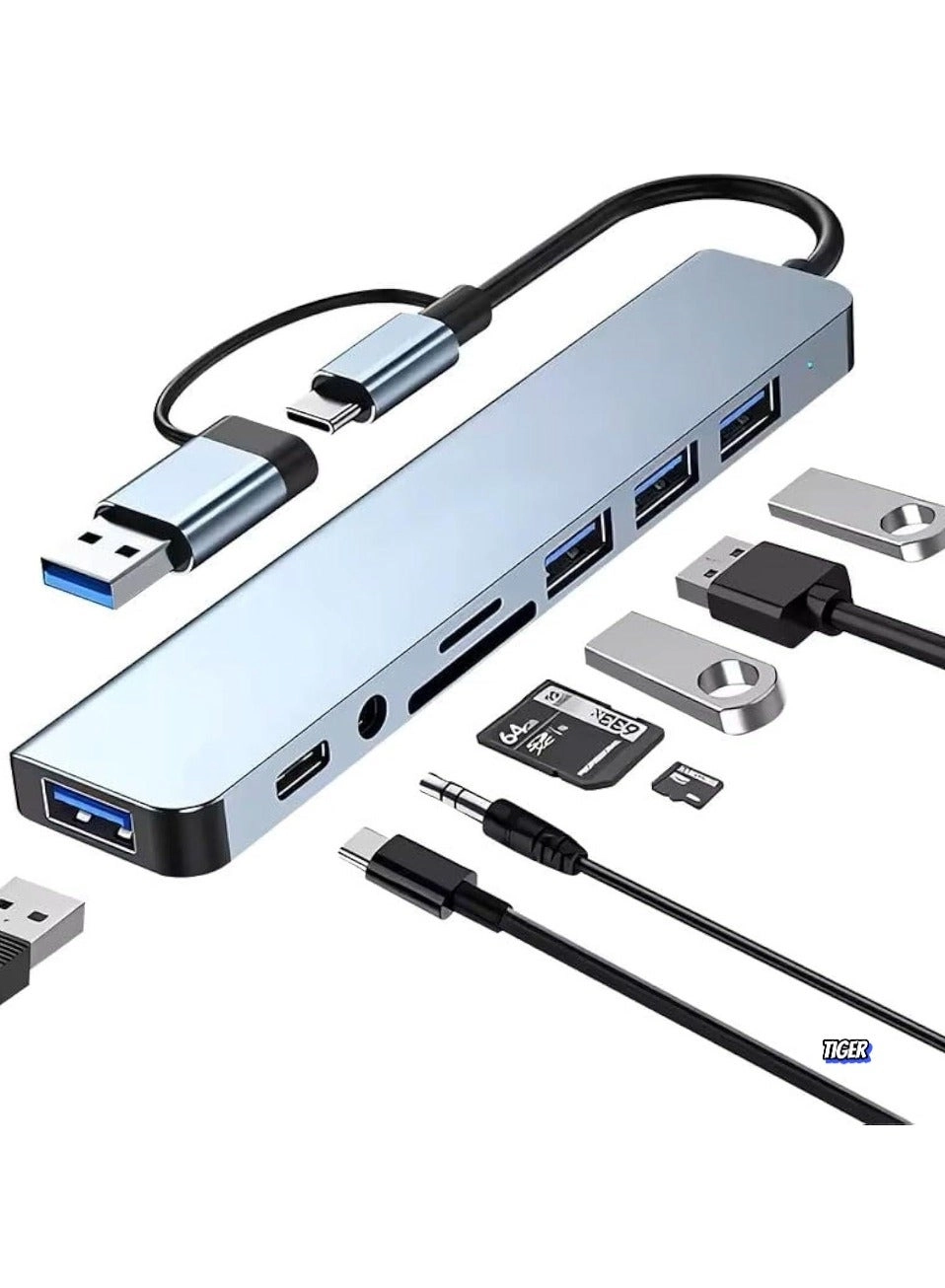 Tiger USB C Adapter Docking Station - 11-in-1 4K HDMI USB 3.0