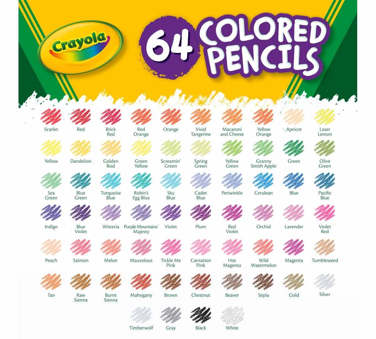Short Colored Pencil With Sharpener - 64 Pcs