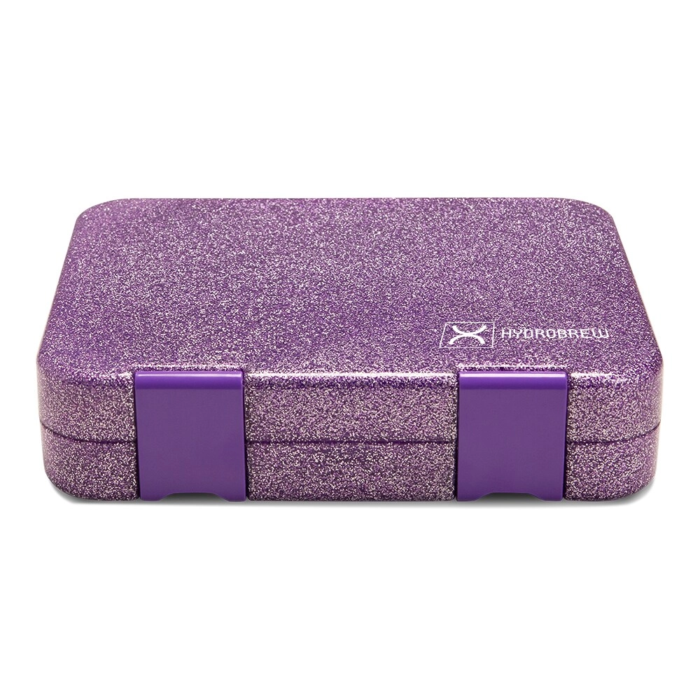6 / 4 Compartment Bento Lunch Box - Tropical - Pink 350 ml
