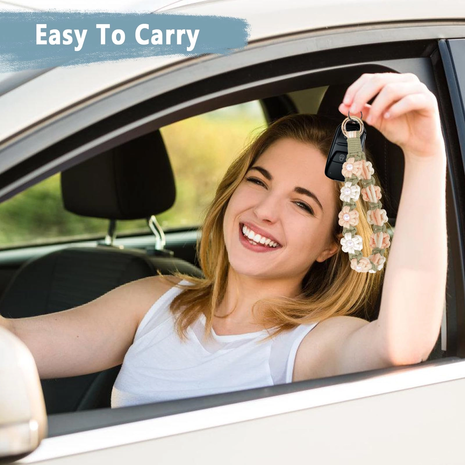Boho Macrame Keychain - Car