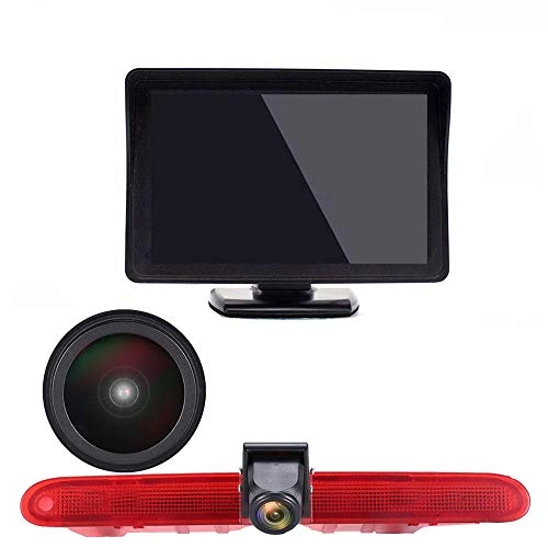 Rear View Mirror Monitor - 4.3 Inch Wired + Brake Light Camera - 1280 x 720 Night vision