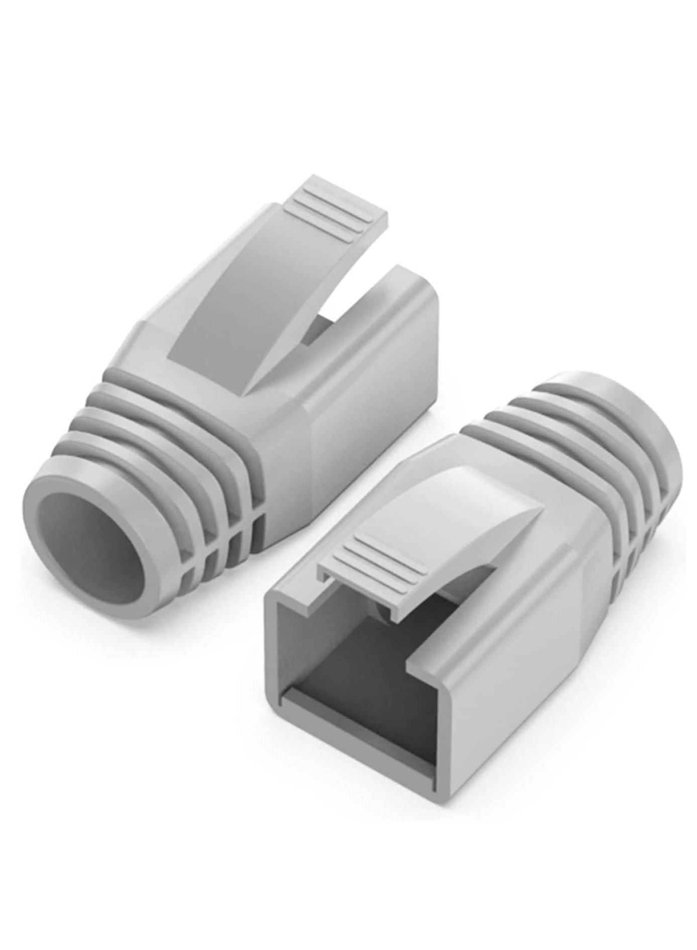 RJ45 Connector - 20 Pack CAT7 Shielded + RJ45 Boot - Grey