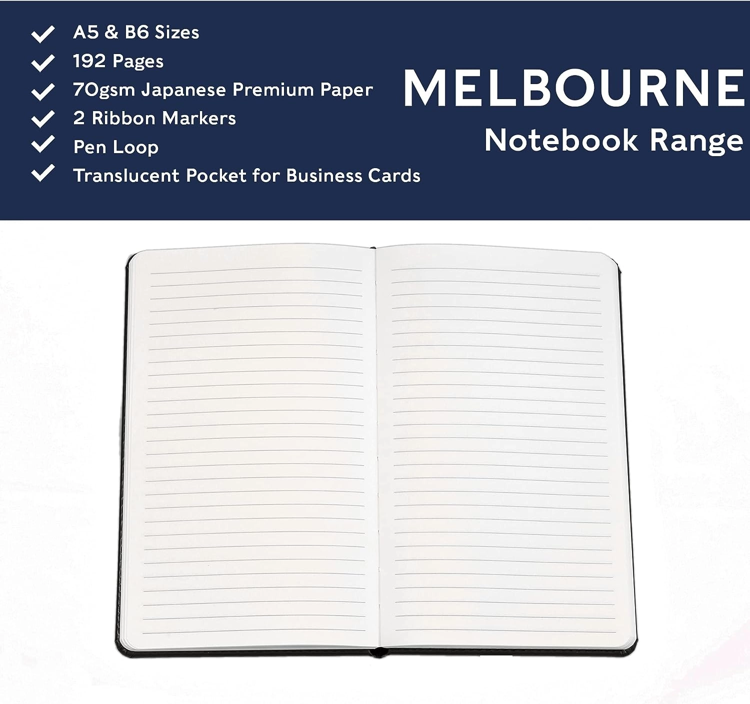 Melbourne A5 - Lined 192 Pages