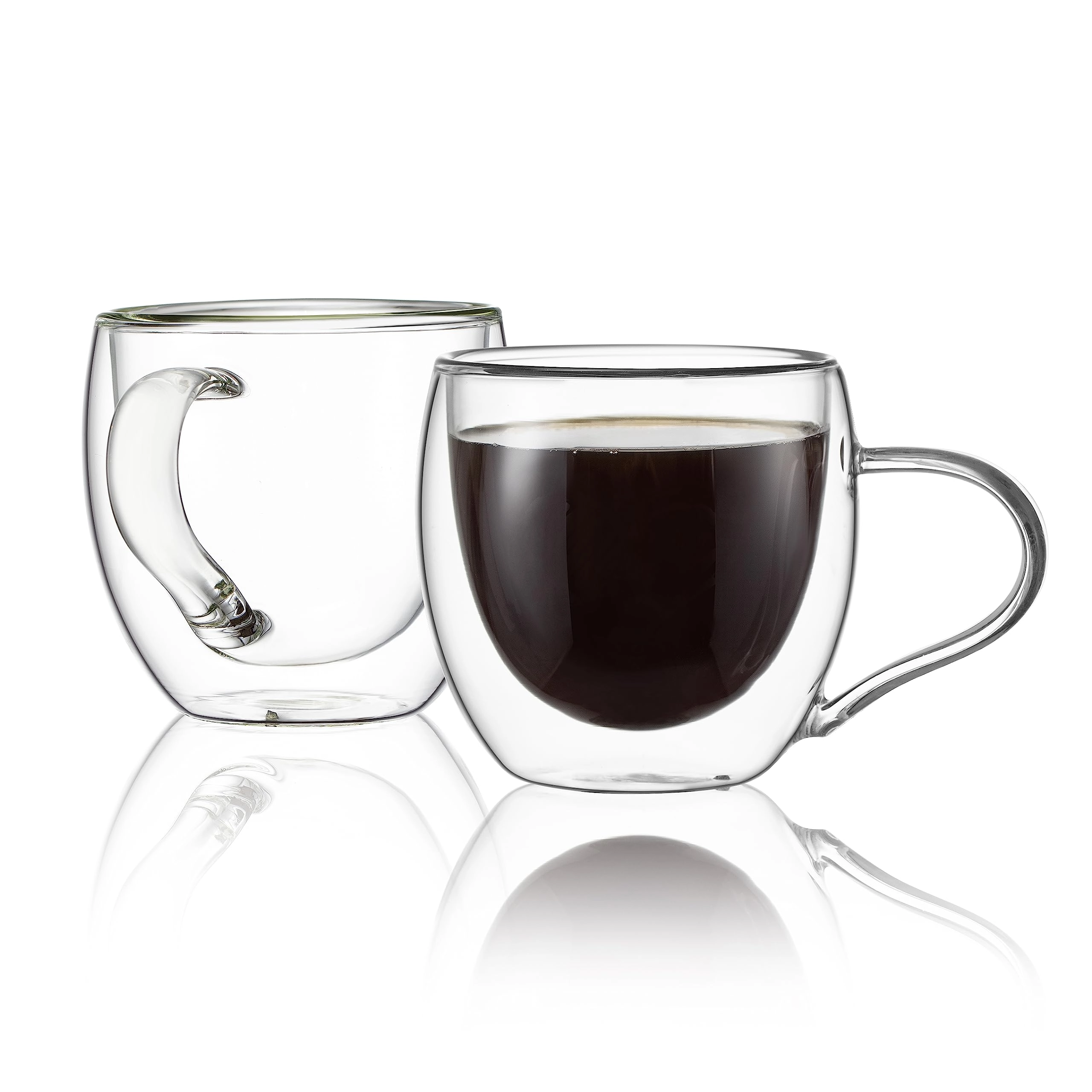 cnglass Double Wall Glass Coffee Mugs - 2 pcs - 280 ml