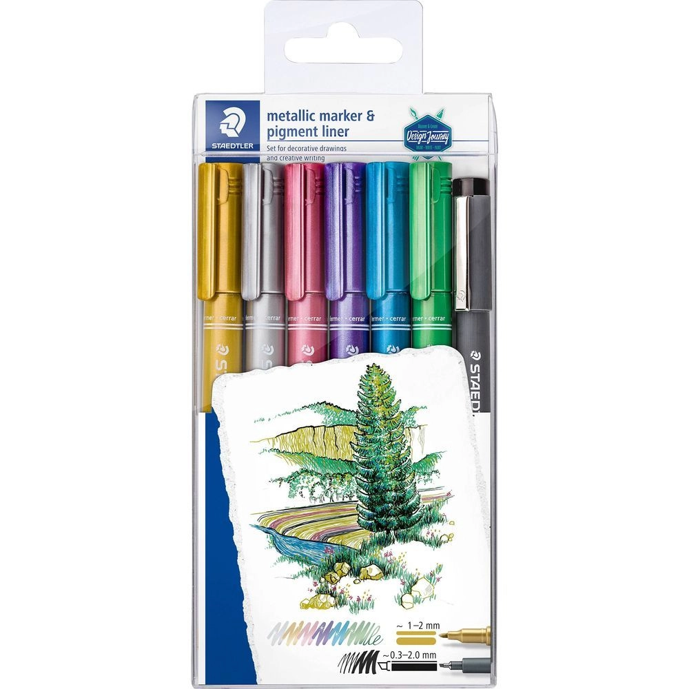 Staedtler Metallic Markers - Set of 6 1 Pigment Liner