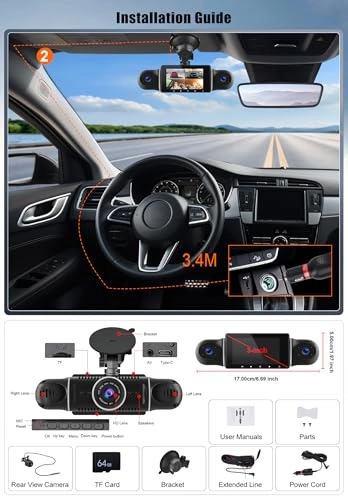 4-Channel Dash Cam - 1080P 30FPS