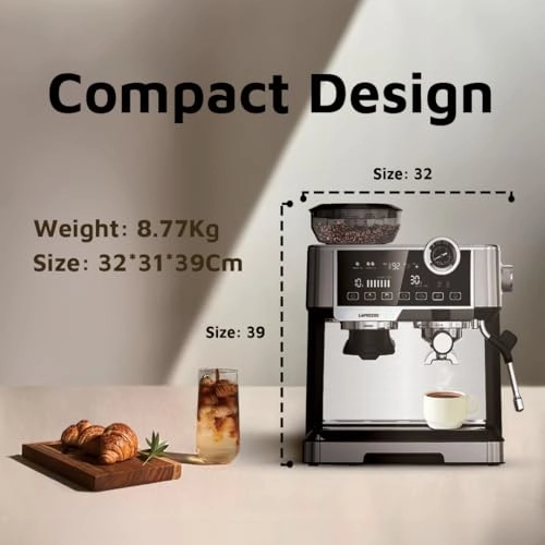 (Renewed) LPCFFM0030-cr - Adjustable Grinder Dual Boiler 19Bar 58mm Porta Filter