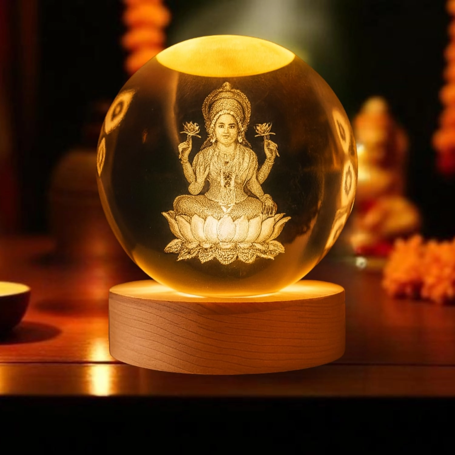 Laxmi Crystal Ball - USB-Powered Warm White LED