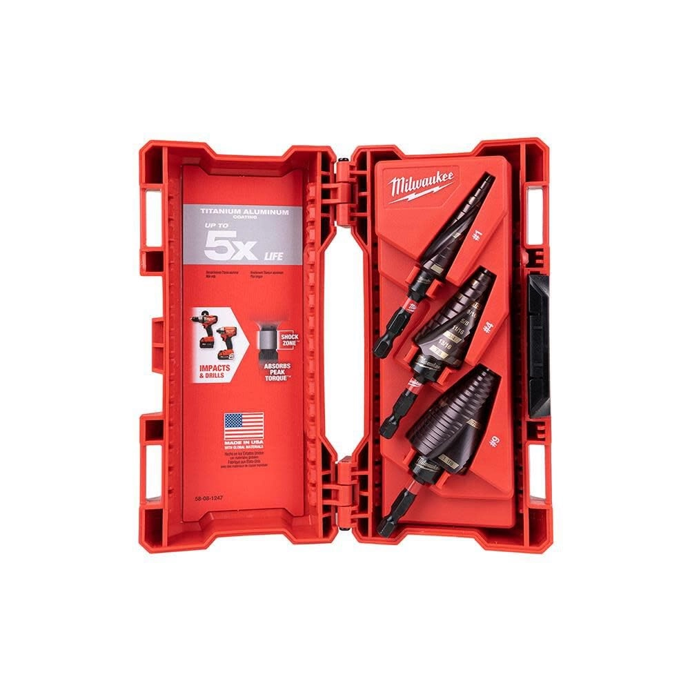 Milwaukee SHOCKWAVE - High Speed Steel Impact Duty Step Bit 3 pc