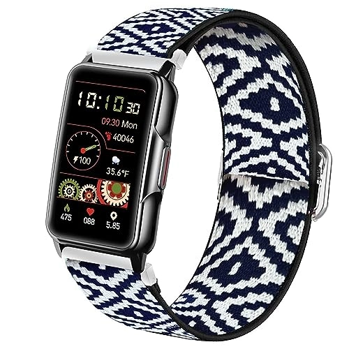 Watch Band for H80 1.47 Inch - Cotton Blue Grid 125-220 mm