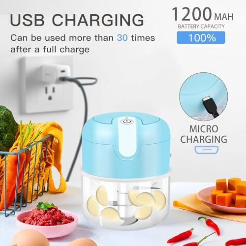 Mini Electric Food Chopper - 250 ml USB Rechargeable
