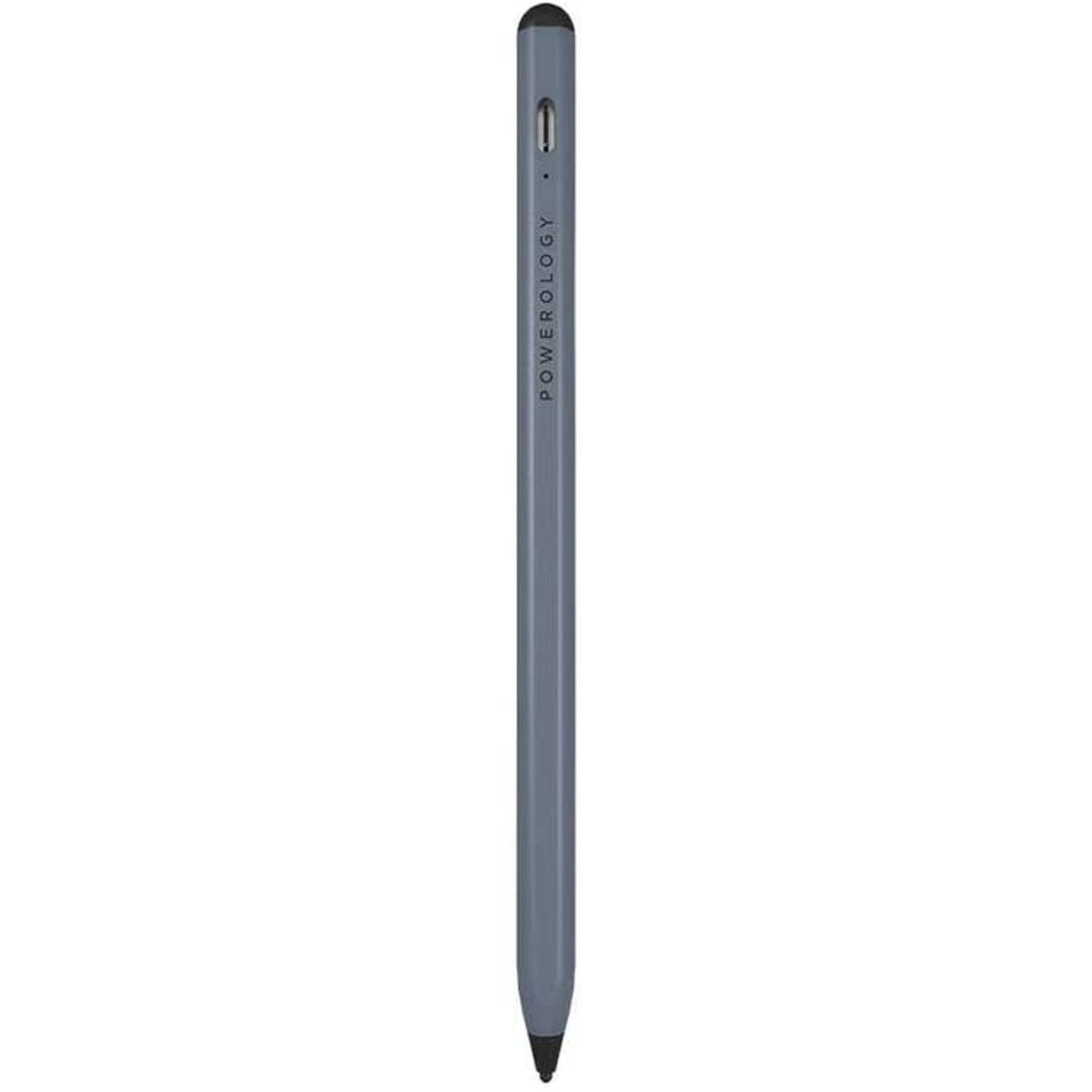 Powerology Stylus Pen - Grey USB-C Charging 2mm Tip