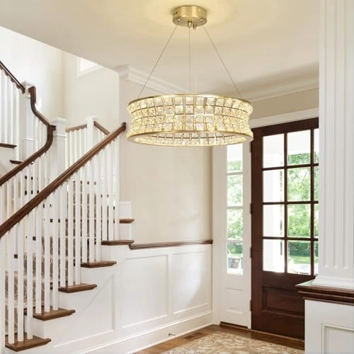 Modern Gold Crystal Chandelier - Warm White