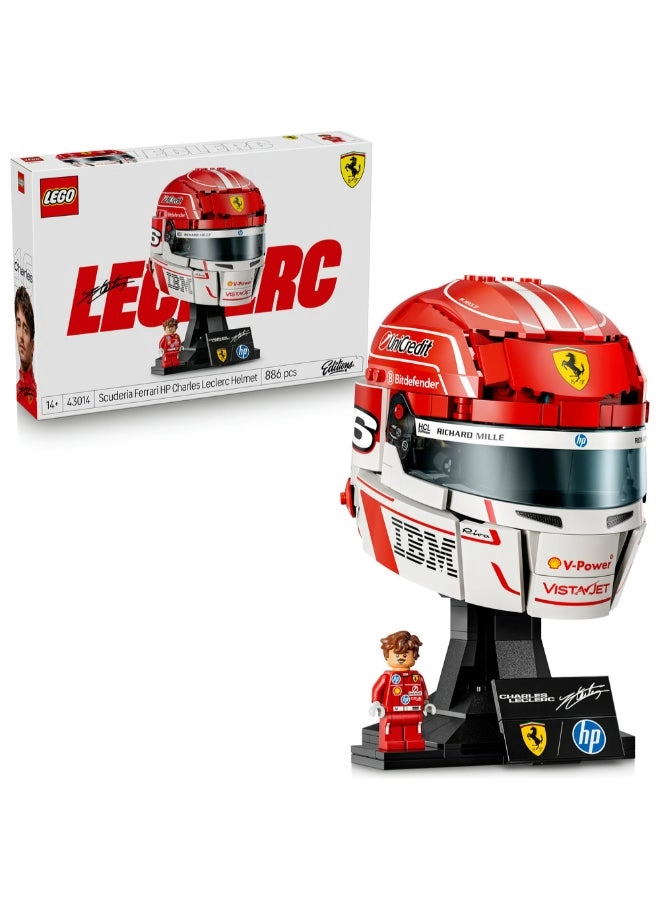 LEGO Scuderia Ferrari HP Charles Leclerc Helmet (43014) - Collectible Minifigure Display