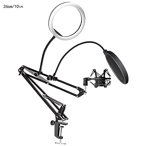 Mic Stand + Mic Clip Holder + Table Mounting Clamp + Pop Filter