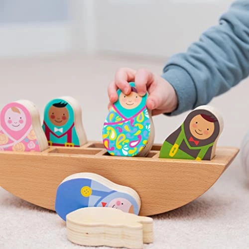 Rosa & Bo Rock A Boat Woodland Friends Wooden Toy Dolls - 12 months+