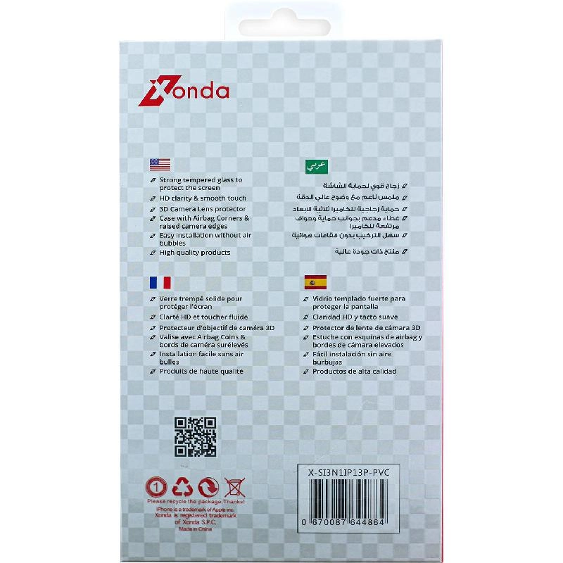 Hard Case - Clear + Tempered Glass + Camera Lens Protector for iPhone 13 Pro