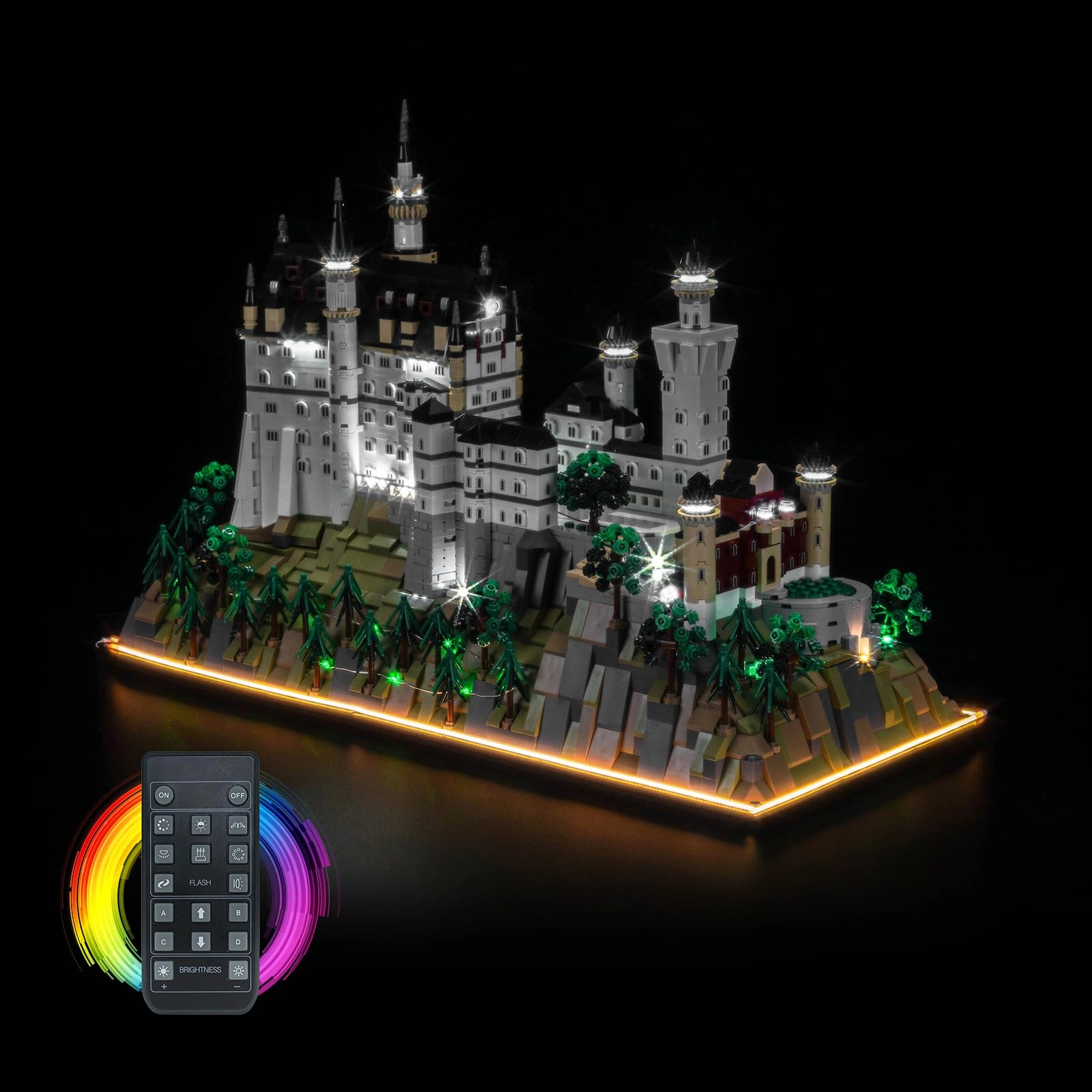 BrickBling Remote Control Light Kit for LEGO Neuschwanstein Castle 21063 - Copper Line