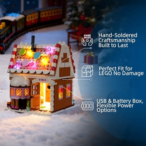 LED Light for LEGO 40809 Christmas Festive Gingerbread House Model - Plastic