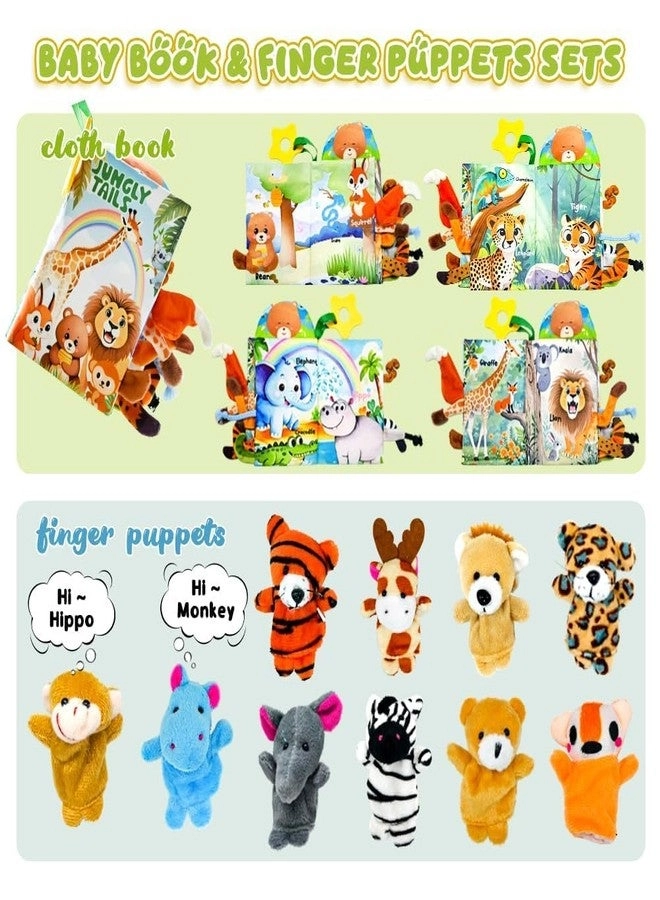 Jungle Tails Soft Baby Cloth Books - 0-6 Month 6 to 12 Months