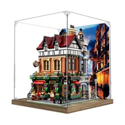 Acrylic Display Case for LEGO English Corner Building Model 10350 - 3mm Airbrush Style B