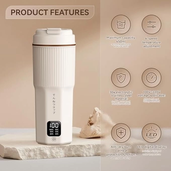 Travel Electric Kettle with 4 Temperature Settings 