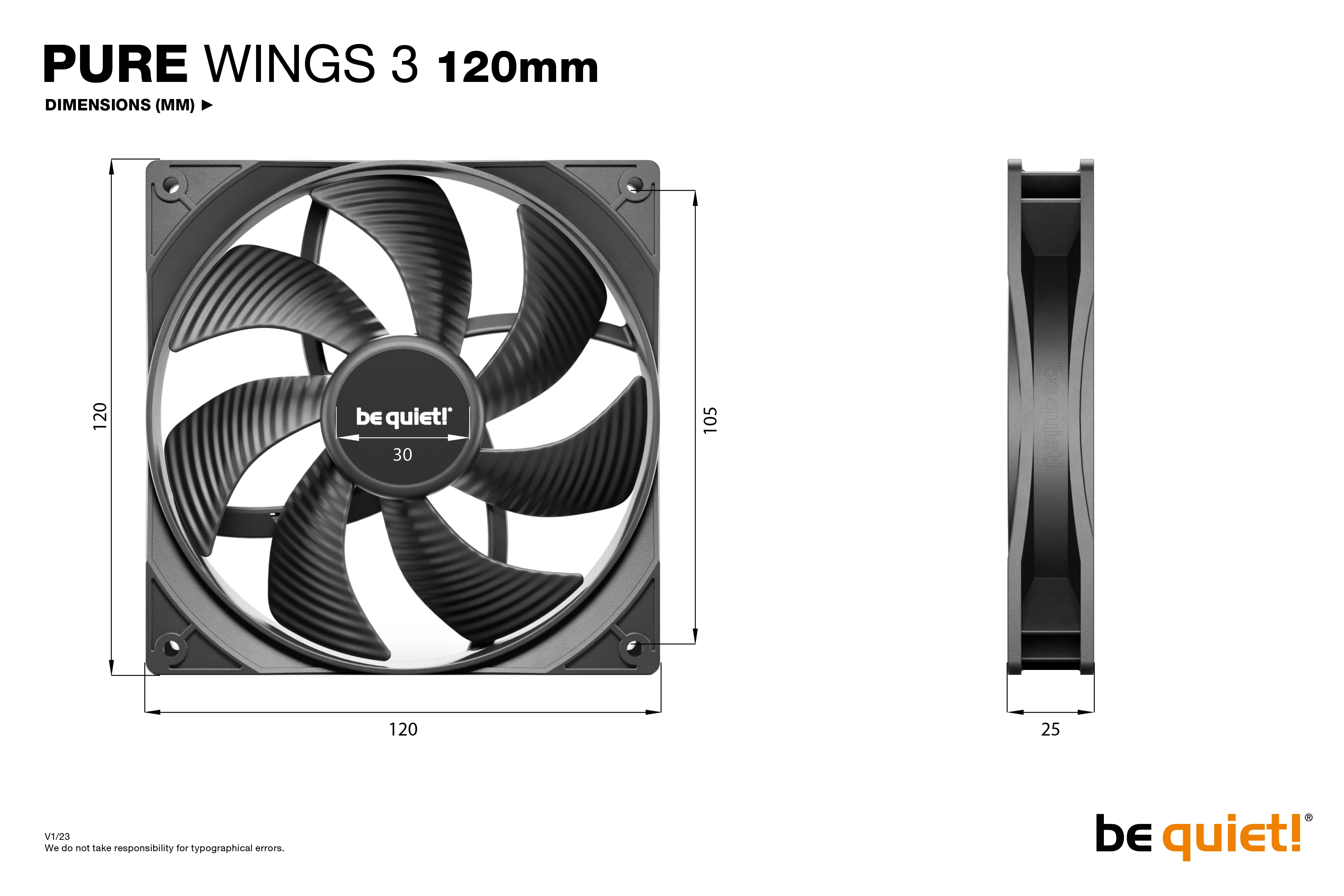 Pure Wings 3 - 1 fan 120mm