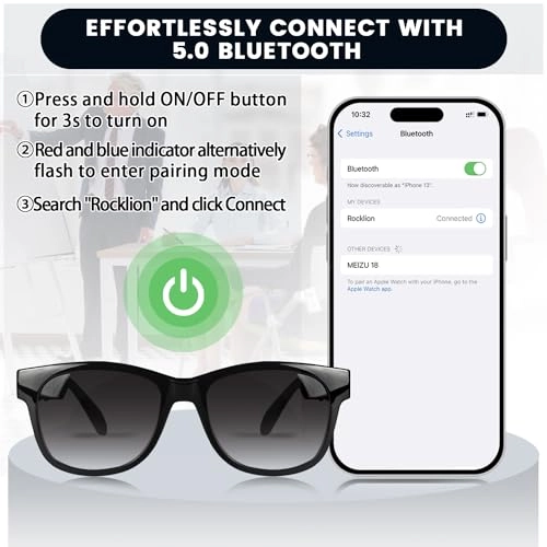 Bone Conduction Glasses - Open-Ear Bluetooth Photochromic