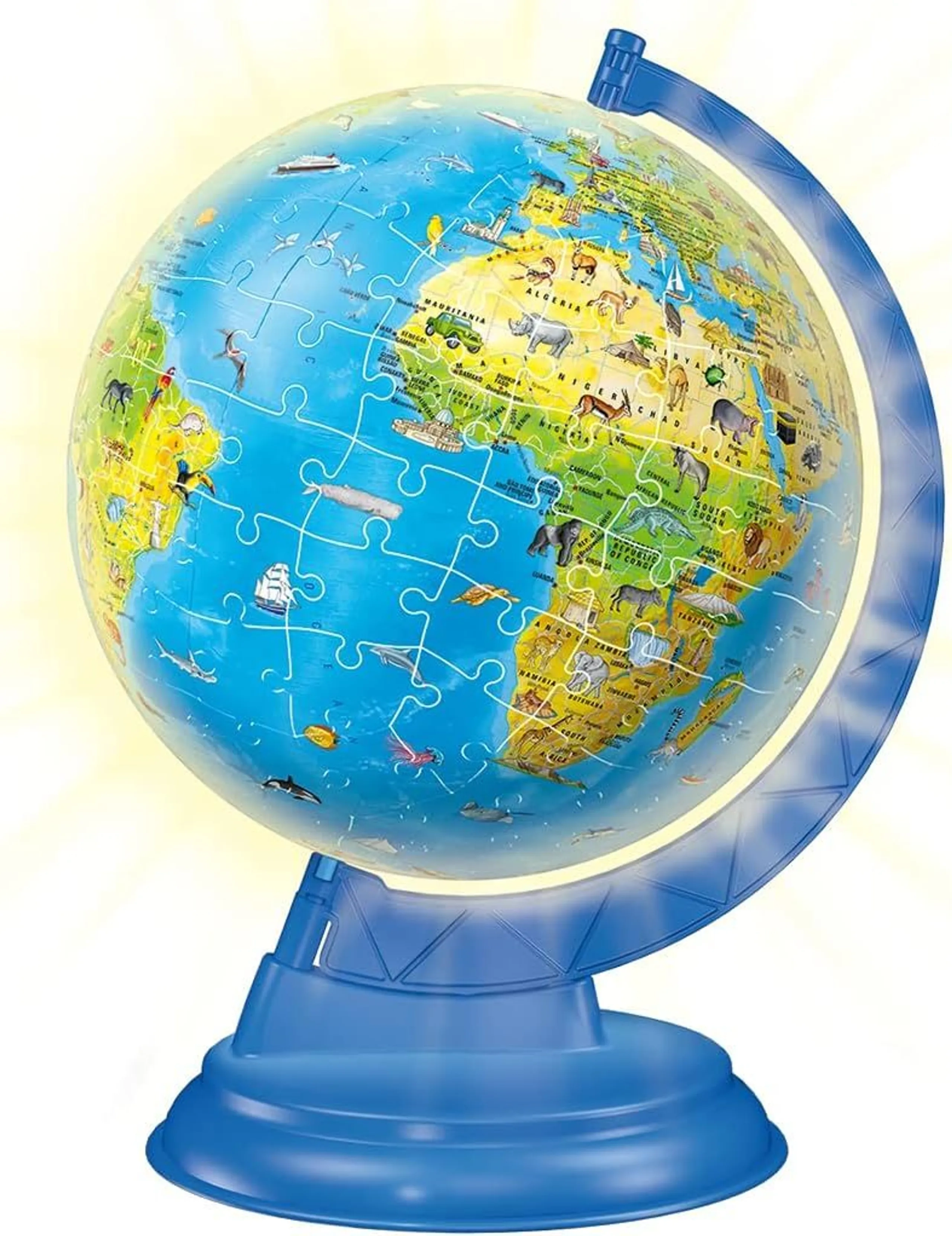World Map Light-Up Globe 3D Puzzle (622-11288_3) - 180 pcs, LED