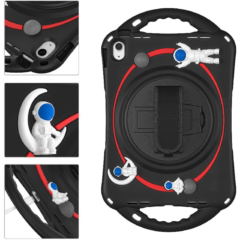 360 Rotation Strap Case with Kickstand and Stylus Pocket for iPad Pro 11-inch (2022, 2021) and iPad Air 10.9-inch (5th Gen)