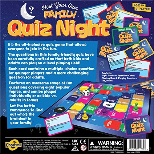 Family Quiz Night - Trivia Board Game 1200 Questions