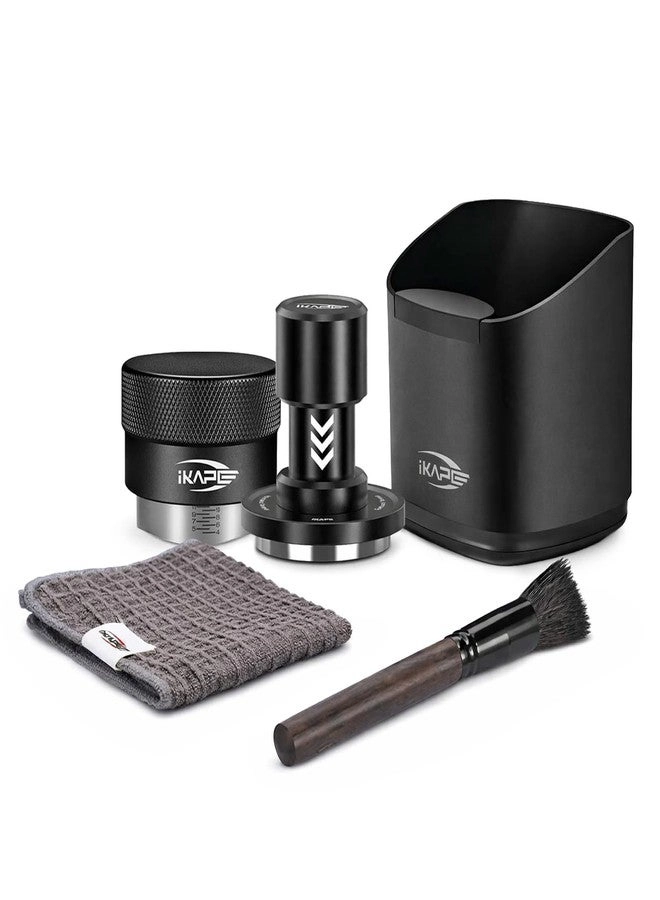 IKAPE Espresso Impact Tamper + Gravity Distributor + Knock Box + Cleaning Brush + Microfiber Towel