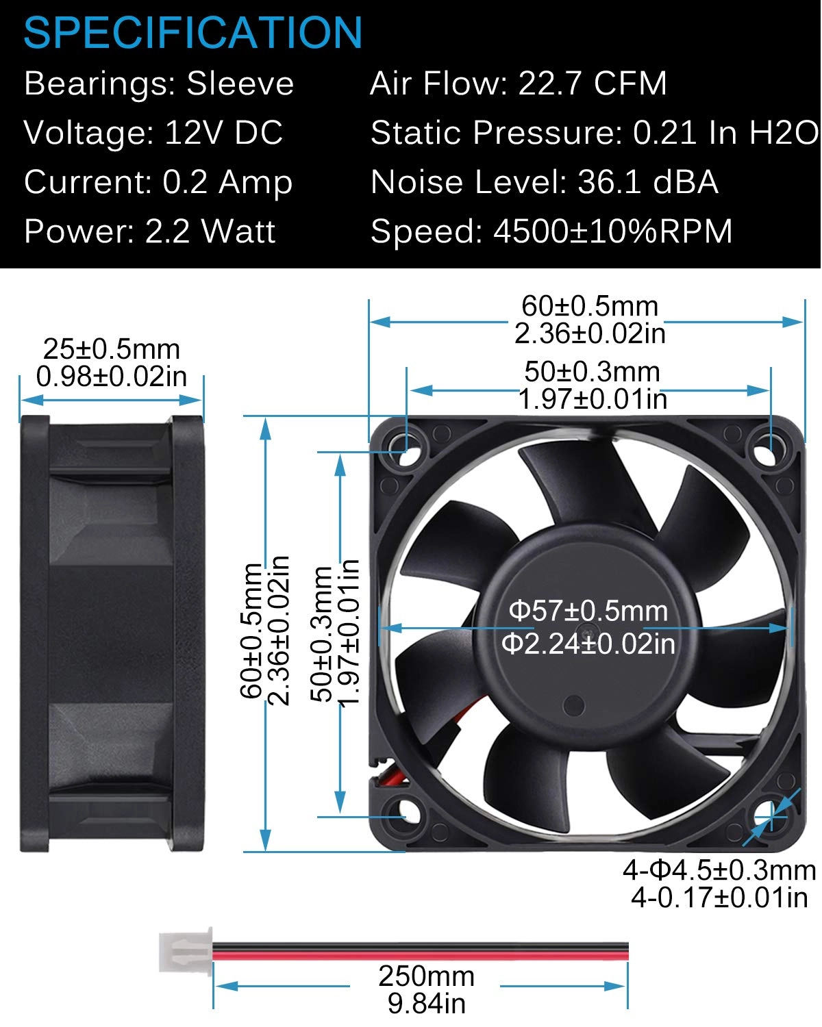 Brushless Cooling Fan - 60mm