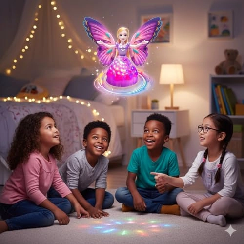 Angel Doll Music Box - Light-Up Rotating Colorful Butterfly Wings