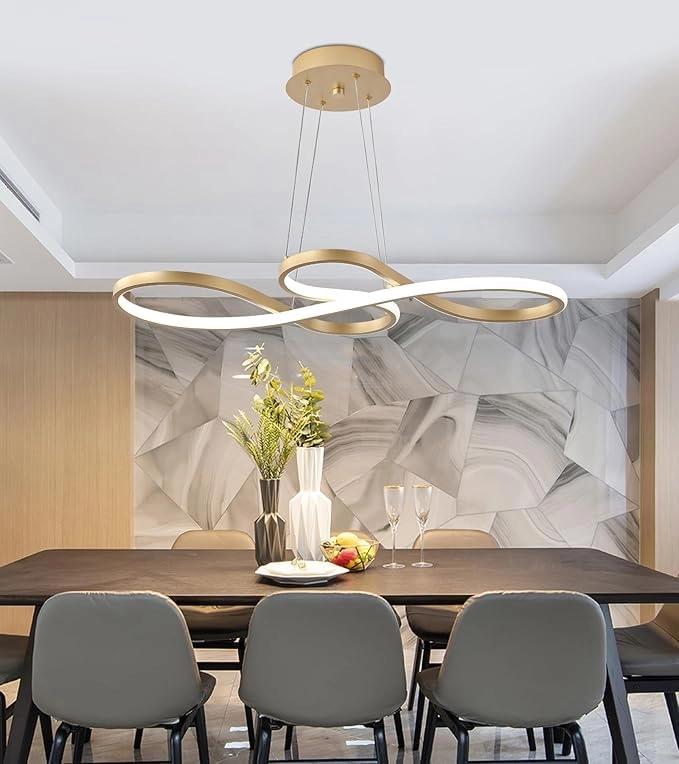 LED Chandelier - 30'' x 12.6'' Gold Dimmable